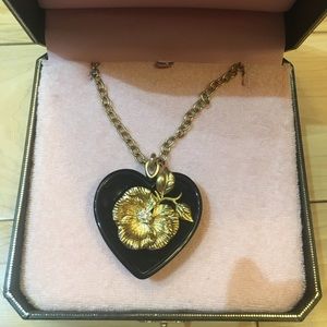 Juicy Couture long black heart pendant necklace